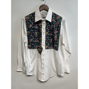 Vintage Quacker Factory Small Button Up Cat Shirt Kitties Kitten Granny Western